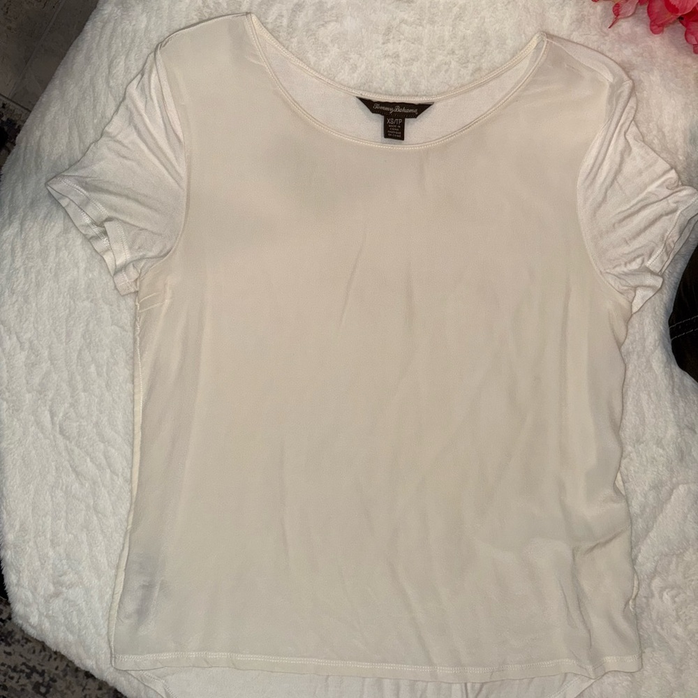 2 x 20$ Tommy Bahama Cream Short Sleeve Tee Size XS